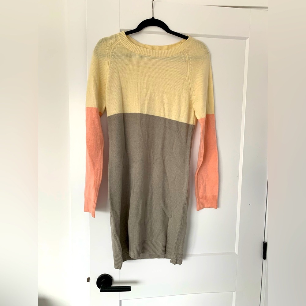 Colour block sweater dress